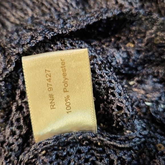 boston Proper Mesh Sequin Slit Arm Keyhole Front Top - Picture 8 of 8